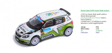 Skoda Fabia S2000 Janner Rally makett